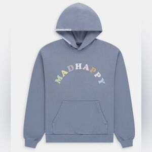 Madhappy Oversized Hoodie Blue with rainbow letters